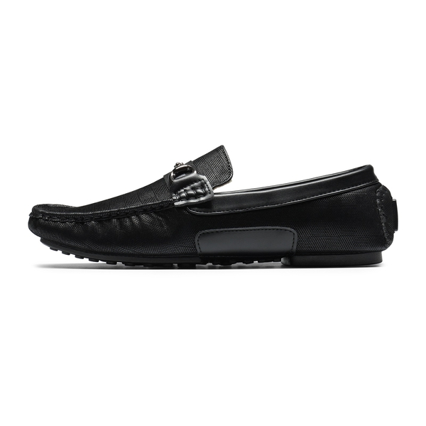 Men's Horsebit Moc-Toe Moccasin Loafers - BLACK - 2